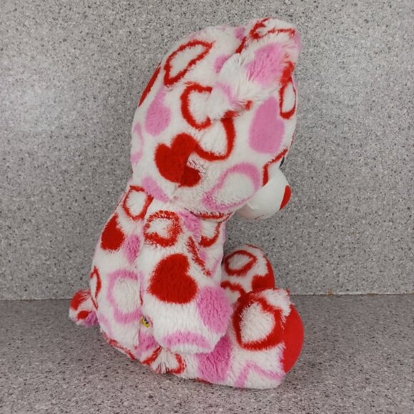 Build-A-Bear Pink Red Stuffed Animal with Heart Pattern Plush Toy Valentine's - Picture 4 of 6